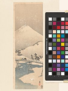 Snelandskab med Fuji-bjerget af Ohara Koson