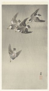Stær i regnen af Ohara Koson