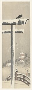 Torii i sneen af Ohara Koson