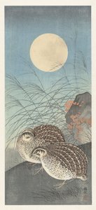 To vagtler ved fuldmåne. af Ohara Koson
