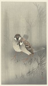 To ringspurve i regnen af Ohara Koson
