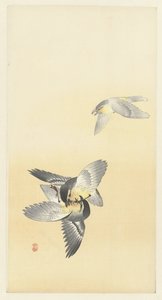To kampfugle af Ohara Koson