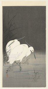 To hejre i sivene af Ohara Koson