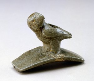 Falcon billedrør, 200 f.Kr.-100 e.Kr. (pibesten og flodperle) af Ohio Hopewell culture
