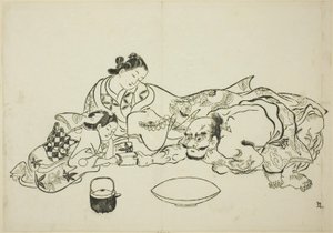 En styrkeprøve, nej. 9 fra en serie på 12 tryk af Okumura Masanobu