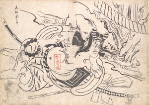 Da Ichikawa Dan Juro var læge? 1710. , myg. 1710. af Okumura Masanobu