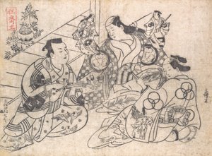 Scene fra et drama, 1710-13., 1710-13. af Okumura Masanobu