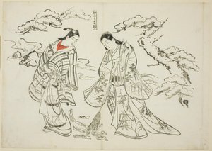 Sleeve-Letter Takasago (Sodefumi Takasago), nr. 2 fra en serie på 12 tryk, der viser parodier på skuespil af Okumura Masanobu