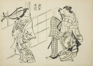 The Aoi Chapter fra "The Tale of Genji" (Genji Aoi), fra en række Genji-parodier af Okumura Masanobu