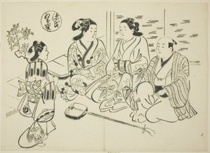 Momiji-no-ga-kapitlet fra "The Tale of Genji" (Genji Momiji-no-ga), fra en række Genji-parodier af Okumura Masanobu