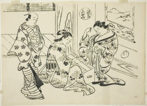 The Utsusemi Chapter fra "The Tale of Genji" (Genji Utsusemi), fra en række Genji-parodier af Okumura Masanobu
