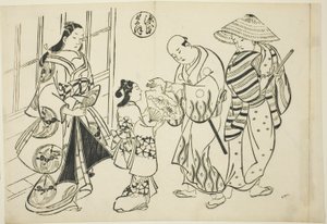 The Yugao Chapter fra "The Tale of Genji" (Genji Yugao), fra en række Genji-parodier af Okumura Masanobu