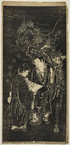 To drenge som de excentriske munke Kanzan (kinesisk: Hanshan) og Jittoku (kinesisk: Shide) af Okumura Masanobu