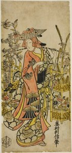 Skuespilleren Hayakawa Hatsuse som blomsterhandler af Okumura Toshinobu