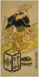 Ung mand spiller Ushiwaka af Okumura Toshinobu