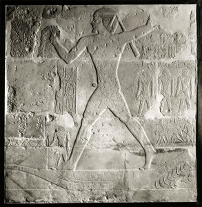 Adelsmandsjagt på Nilen, 2600-2500 f.Kr. (kalksten) af Old Kingdom Egyptian