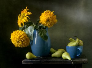 Høstblomster og pærer af Olga Aleksandrovna