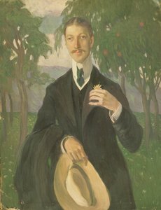 Portræt af Nikolay Gumilyev (1886-1921) 1909 (olie på lærred) af Olga Lyudvigovna Della Vos Kardovskaya
