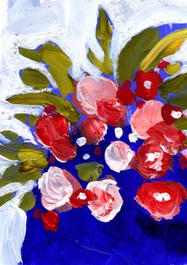 Livlige abstrakte blomster af Olga Skomorokhova