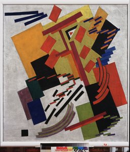 Abstrakt komposition. Maleri af Olga Rozanova (1886-1918), olie på lærred