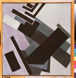 Abstrakt komposition. Maleri af Olga Vladimirovna Rozanova (1886-1918), olie på lærred