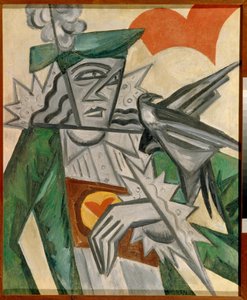 Jack of Hearts - Maleri af Olga Vladimirovna Rozanova (1886-1918), olie på lærred (78,5x64,5 cm)