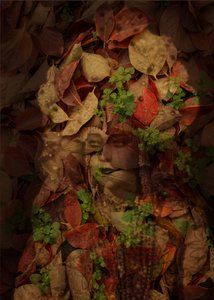 Queen of Leaves, 2025 (digitale blandede medier) af Olivia Gozzano