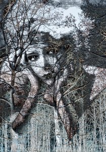 Vinterportræt i negativ, 2021 (digital mixed media) af Olivia Gozzano