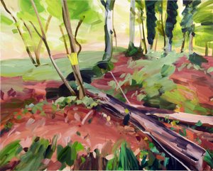 Skov 25,2017 (akryl på lærred) af Olivier Morel