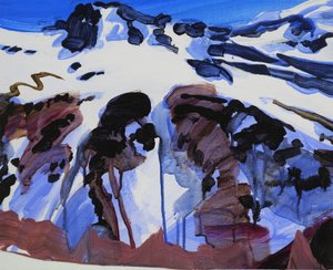 Leukerbad 25, 2012 (akryl på lærred) af Olivier Morel