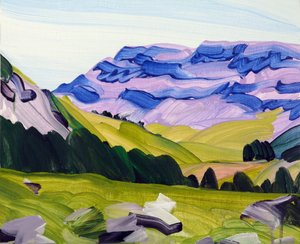 Leukerbad 33, 2017 (akryl på lærred) af Olivier Morel
