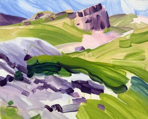Leukerbad 35, 2017 (akryl på lærred) af Olivier Morel