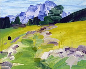 Leukerbad 36, 2017 (akryl på lærred) af Olivier Morel