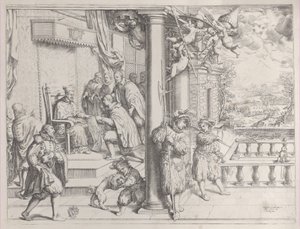 En ung mand præsenterer sin afhandling for kardinal Aldobrandini, 1620., 1620. af Oliviero Gatti