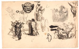 Figur- og kompositionsstudier af Oluf Hartmann