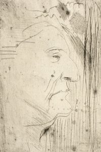 Portræt af kunstnerens mor af Oluf Hartmann