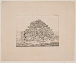 Kirkeruin på Grønland. Illustration til W.A. Graah. Undersøgelsesrejse til østkysten af Grønland