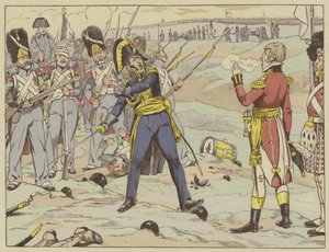 De blev besejret for første gang på et sted, der i geografien kaldes Waterloo, men i historien er kendt som Betryal. Den dag gav Cambronne sit sidste ord. af Onfray de Breville Job