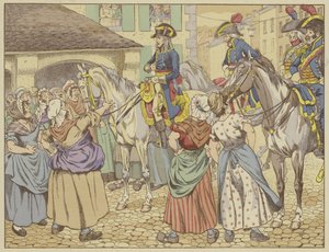 I Paris i 1795 under en hungersnød bebrejdede en fiskekone Napoleon, at han blev fed på bekostning af folket. Smilende svarede han: "Se på mig og sig, hvem af os to er den tykkeste?" (farvelagt)