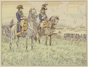 Napoleon og general Louis Desaix i slaget ved Marengo, 24. juni 1800 af Onfray de Breville Job