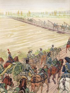 Napoleon krydser Rhinen, 1. oktober 1805 af Onfray de Breville Job