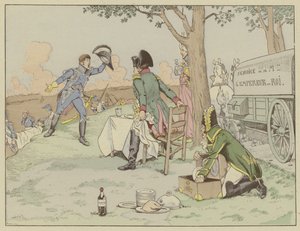 Napoleon modtager nyheden om sin bedste ven, marskal Lannes, død i slaget ved Aspern-Essling, maj 1809