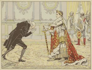 Da Napoleon så Josephines notar om morgenen på sin kroning, sagde han grinende til ham: "Nå, hr. Ragideau, her er kappen! Og her er sværdet! af Onfray de Breville Job