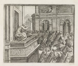 David udspionerer Batseba Malerier i Raphaels Loggia (serietitel) af Orazio Borgianni