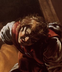 Detalje af David fra David og Goliat af Orazio Borgianni