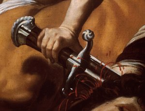 Detalje af Davids sværd fra David og Goliat