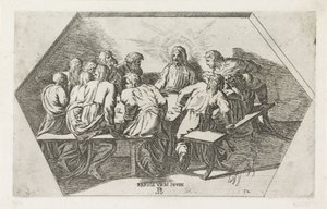 Sidste aftensmad Malerier i Raphaels Loggia (serietitel) af Orazio Borgianni