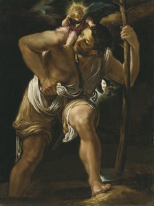 Sankt Christopher bærer Kristusbarnet. af Orazio Borgianni