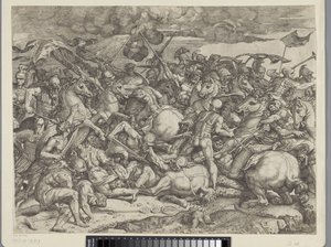 Slaget ved Milvian Bridge af Orazio Farinati (attributed to)