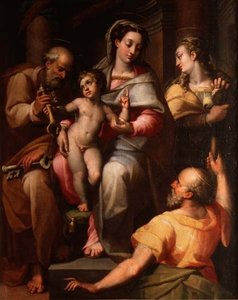 Hellig Familie med Sankt Peter og Sankt Maria Magdalena